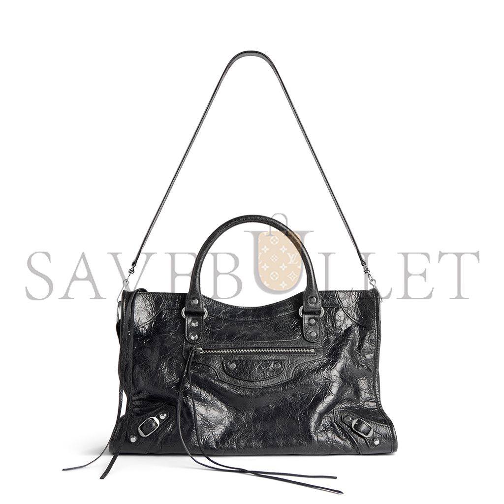 BALENCIAGA LE CITY MEDIUM BAG IN BLACK 7977862AA9S1000 (38*24*13cm) BALENCIAGA LE CITY MEDIUM BAG IN BLACK 7977862AA9S1000 (38*24*13cm)